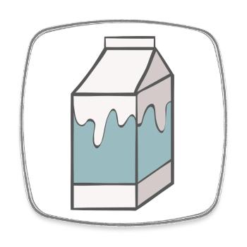 Milch - Viereckiger Kühlschrankmagnet - Weiß - Vorne