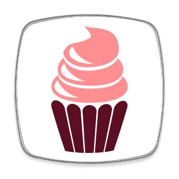 cupcake - Viereckiger Kühlschrankmagnet - Weiß - Vorne