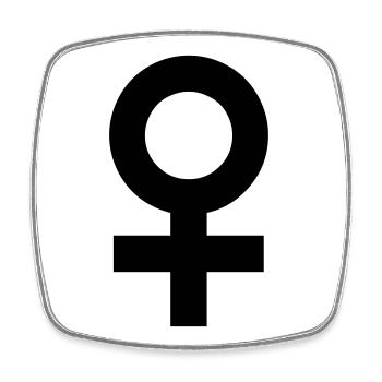 Symbol: Weiblichkeit - Frau (Farben anpassbar!) - Viereckiger Kühlschrankmagnet - Weiß - Vorne