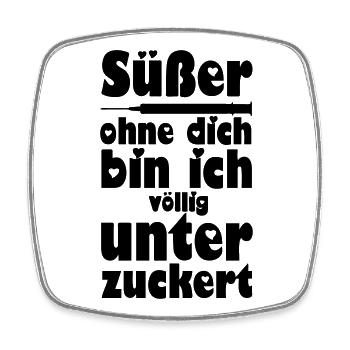 Süßer, Liebe, Paar, verliebt, lustig, Geschenk - Viereckiger Kühlschrankmagnet - Weiß - Vorne