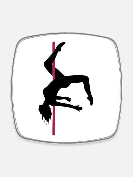 Poledance Scorpio - Viereckiger Kühlschrankmagnet - Weiß