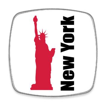 New York - Viereckiger Kühlschrankmagnet - Weiß - Vorne