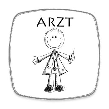 Arzt Comic - Ärzte - Medizin - Mediziner -Geschenk - Viereckiger Kühlschrankmagnet - Weiß - Vorne