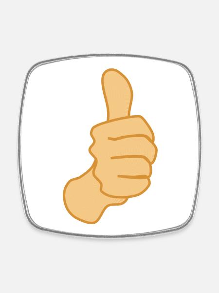 Thumbs Up Symbol Positive - Square fridge magnet - white