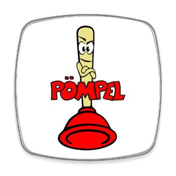 Pömpel - Viereckiger Kühlschrankmagnet - Weiß - Vorne