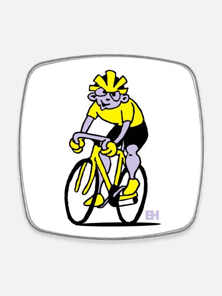 Cyclist - Cycling - Square fridge magnet - white
