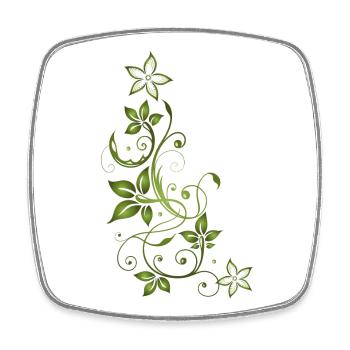 Feuille feuilles automne vert vrille - Magnet carré - blanc - Devant