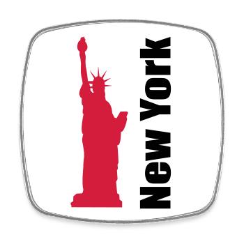 New York - Viereckiger Kühlschrankmagnet - Weiß - Vorne
