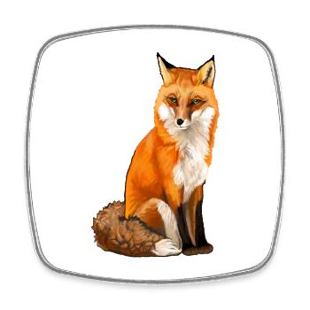 fox - Square fridge magnet - white - Front