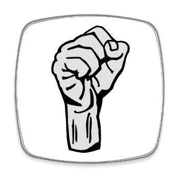 Revolution - Fist - Protest - Democracy - Fight - Square fridge magnet - white - Front