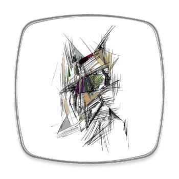 face - Square fridge magnet - white - Front
