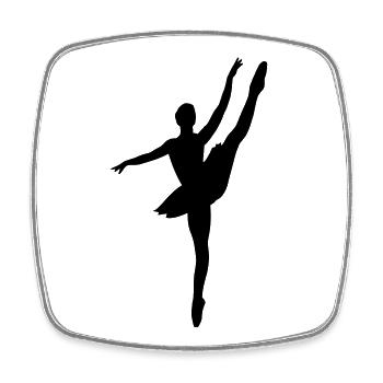 Ballet dancer - Square fridge magnet - white - Front