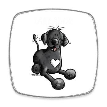 Labbi Amour - Labrador Retriever - Chien - Magnet carré - blanc - Devant