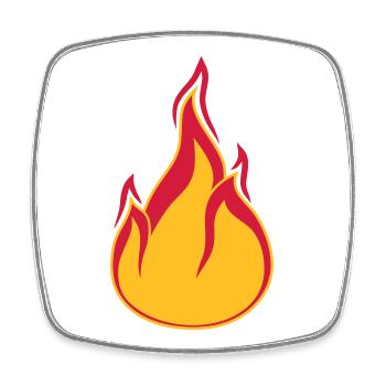 fire flame hot burn burn warm clipart - Square fridge magnet - white - Front