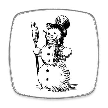Snowman - Square fridge magnet - white - Front
