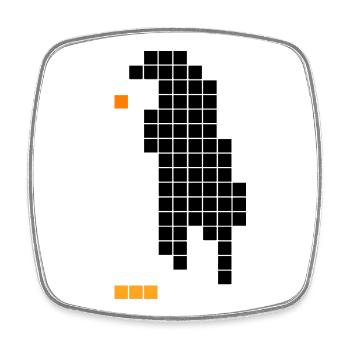 Pixel Penguin – Retro Animal Design - Square fridge magnet - white - Front