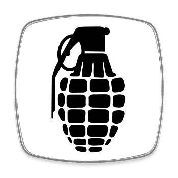 Grenade grenade - Magnet carré - blanc - Devant