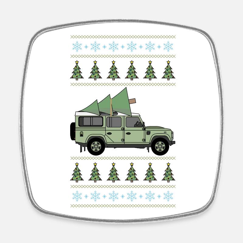 Defender 110 - Christmas Tree - Square fridge magnet - white