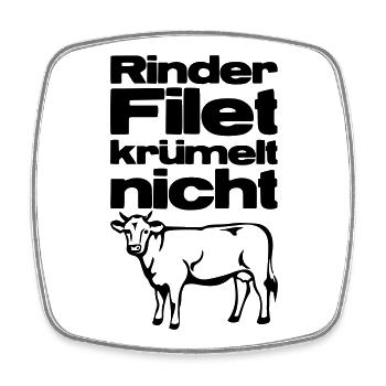 Rinderfilet krümelt nicht - Viereckiger Kühlschrankmagnet - Weiß - Vorne