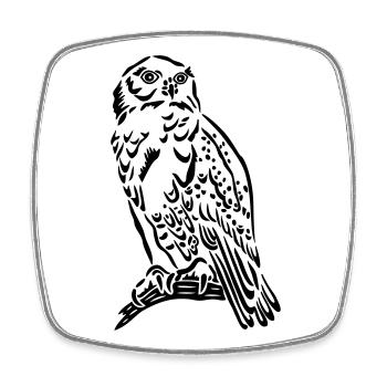 Schöne Schneeeule im Tattoo Style. - Viereckiger Kühlschrankmagnet - Weiß - Vorne