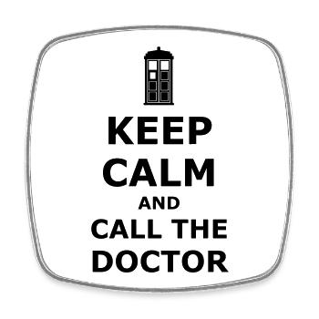 Keep calm and call the doctor - Viereckiger Kühlschrankmagnet - Weiß - Vorne
