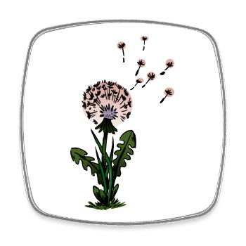 Löwenzahn Träumerische Blüten - Viereckiger Kühlschrankmagnet - Weiß - Vorne