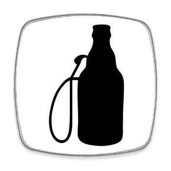 Biertankstelle - Viereckiger Kühlschrankmagnet - Weiß - Vorne