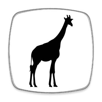 girafe - Magnet carré - blanc - Devant