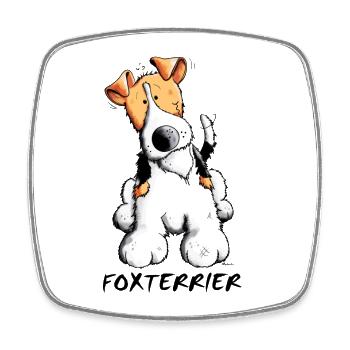 Fiffi der Foxterrier - Viereckiger Kühlschrankmagnet - Weiß - Vorne