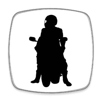 Biker - Viereckiger Kühlschrankmagnet - Weiß - Vorne