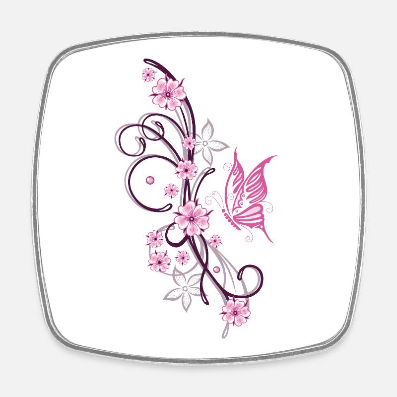 Fleurs de cerisier Fleurs Printemps Sakura - Magnet carré - blanc
