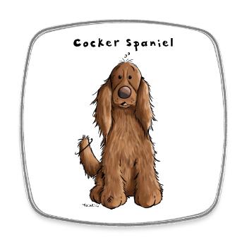 Drôle Cocker Spaniel - Magnet carré - blanc - Devant