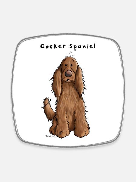 Der Cocker Spaniel - Viereckiger Kühlschrankmagnet - Weiß