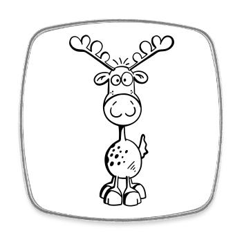 Cute Elk - Square fridge magnet - white - Front