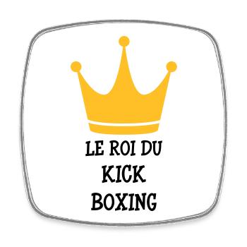 Kickboxing / Kick-Boxeur / Kick Boxing / - Magnet carré - blanc - Devant