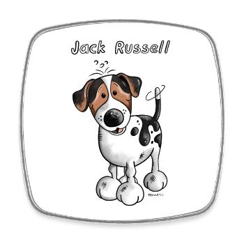 Da ist der Jack Russell - Viereckiger Kühlschrankmagnet - Weiß - Vorne