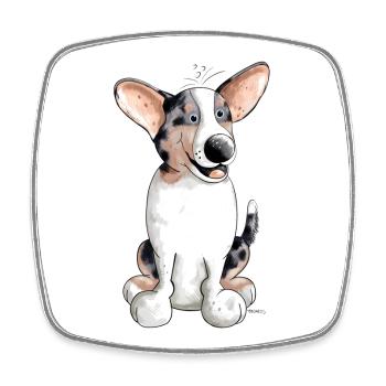 Cute Welsh Corgi Cardigan - Square fridge magnet - white - Front