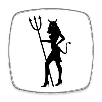 devil - Square fridge magnet - white - Front