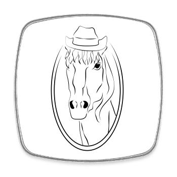 Cooles Pony - Viereckiger Kühlschrankmagnet - Weiß - Vorne
