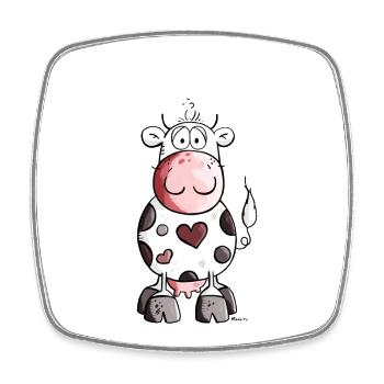 Mooo Kuh - Viereckiger Kühlschrankmagnet - Weiß - Vorne