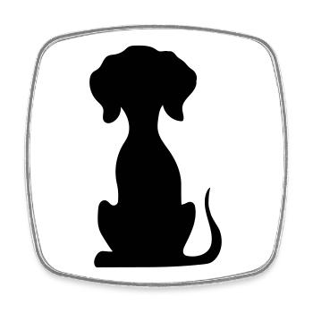 hund - Viereckiger Kühlschrankmagnet - Weiß - Vorne