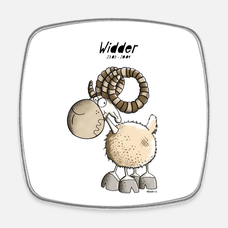 Lustiger Wilder Widder I Sternzeichen Geschenk - Viereckiger Kühlschrankmagnet - Weiß