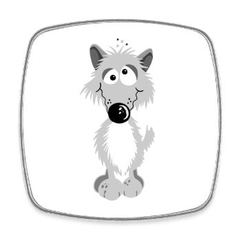 Petit Loup - Magnet carré - blanc - Devant
