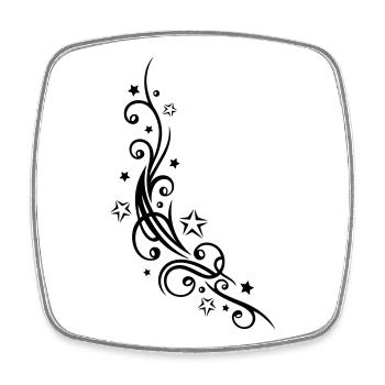 Tribal Tattoo ornament with stars. - Square fridge magnet - white - Front