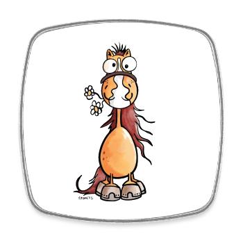 Big Eye Horse - Square fridge magnet - white - Front