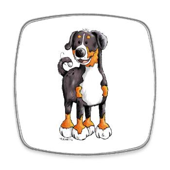 Der Appenzeller Sennenhund - Viereckiger Kühlschrankmagnet - Weiß - Vorne