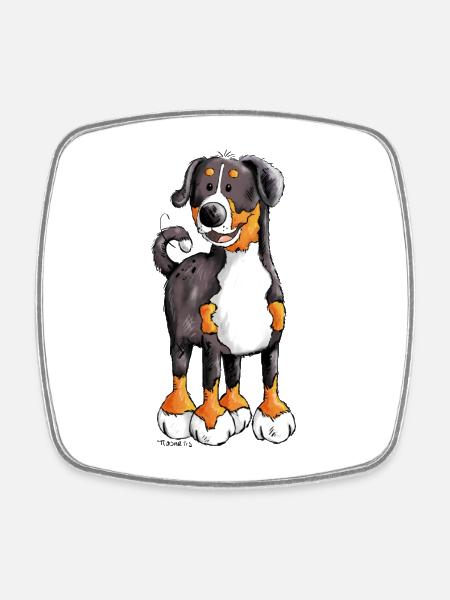 Appenzeller Sennenhund - Magnet carré - blanc