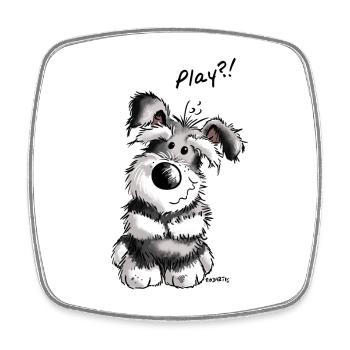 Play Schnauzer - Viereckiger Kühlschrankmagnet - Weiß - Vorne