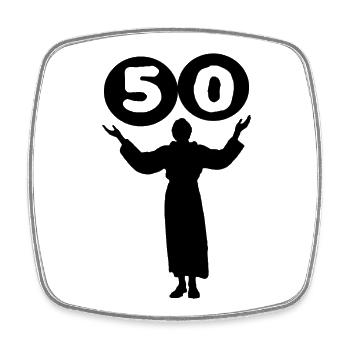 Geburtstag 50 Jahre - Viereckiger Kühlschrankmagnet - Weiß - Vorne