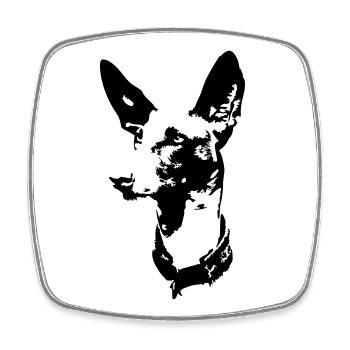 Podenco head - Square fridge magnet - white - Front